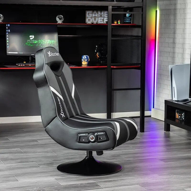 Pedestal Gaming Chair Gray 2.1 Bluetooth Audio