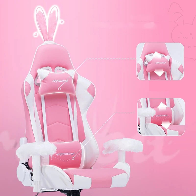 Cute Pink Gaming Chair for Girls